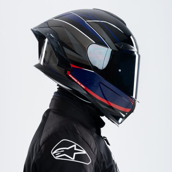 X Helmet R1SV - Abstract Blue (Free Black Visor)