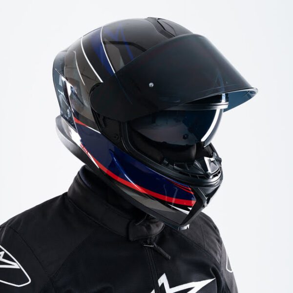 X Helmet R1SV - Abstract Blue (Free Black Visor) - Image 3