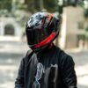 X Helmet R1SV - Abstract Red (Clear & Black Visor Included)