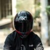 X Helmet R1SV - Abstract Red (Clear & Black Visor Included)